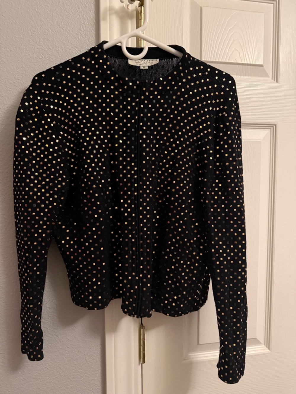 St. John Black Jacket with Gold Square Studs